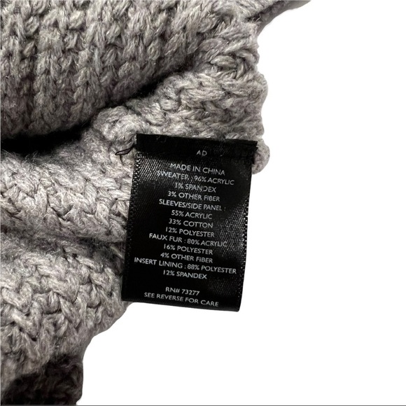 Simply Vera Wang Mixed Media Longline Chunky Cardigan Sweater S / M Gray - Picture 6 of 8